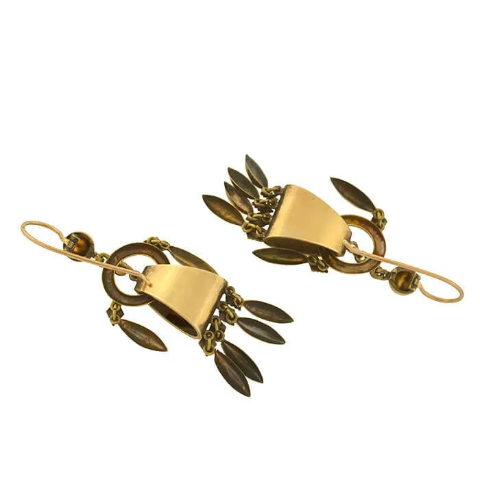 Victorian 14kt Gold & Tracery Fringe Earrings