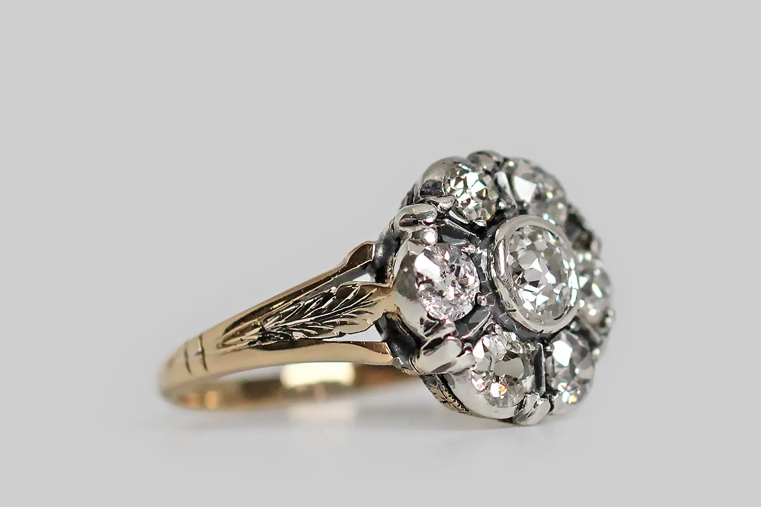 Victorian OMC Diamond Flower Form Ring