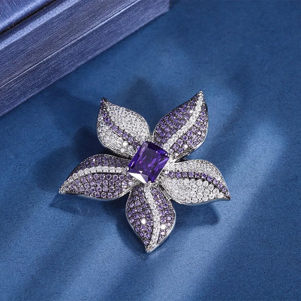 Vintage Amethyst and Diamond Brooch