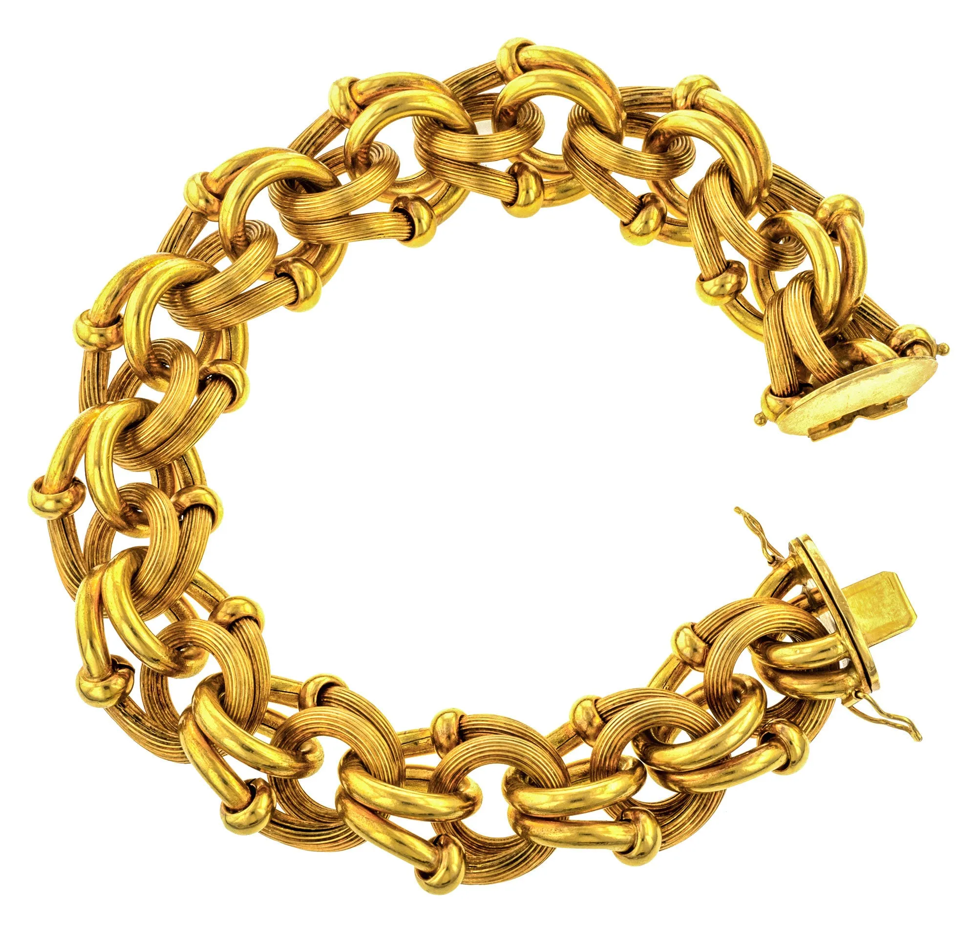 Vintage Gold Textured Link Bracelet