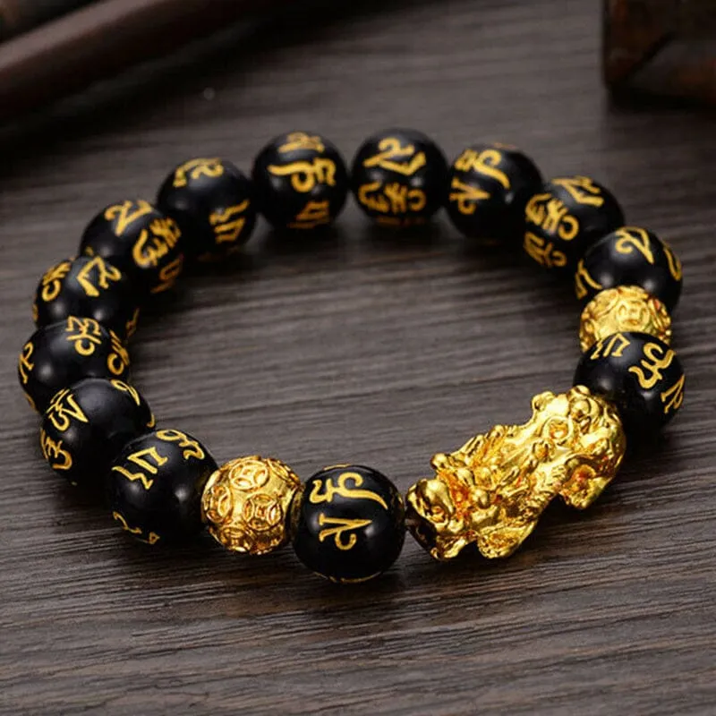 Wealth and Lucky Adjustable Ring and Beaded Bracelet