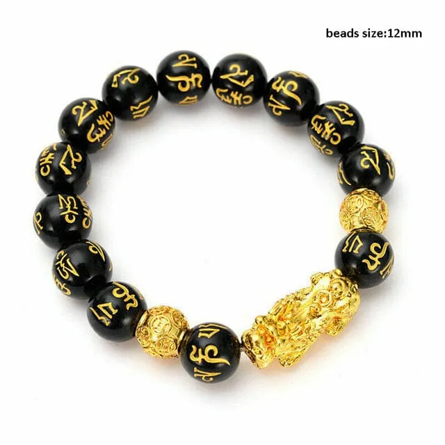 Wealth and Lucky Adjustable Ring and Beaded Bracelet