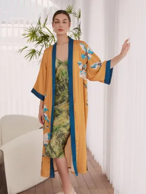 Wildflower Contrasting Kimono Robe