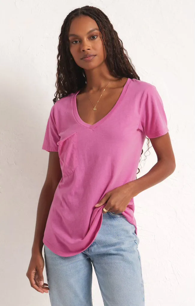 Z Supply Heartbreaker Pink Pocket Tee